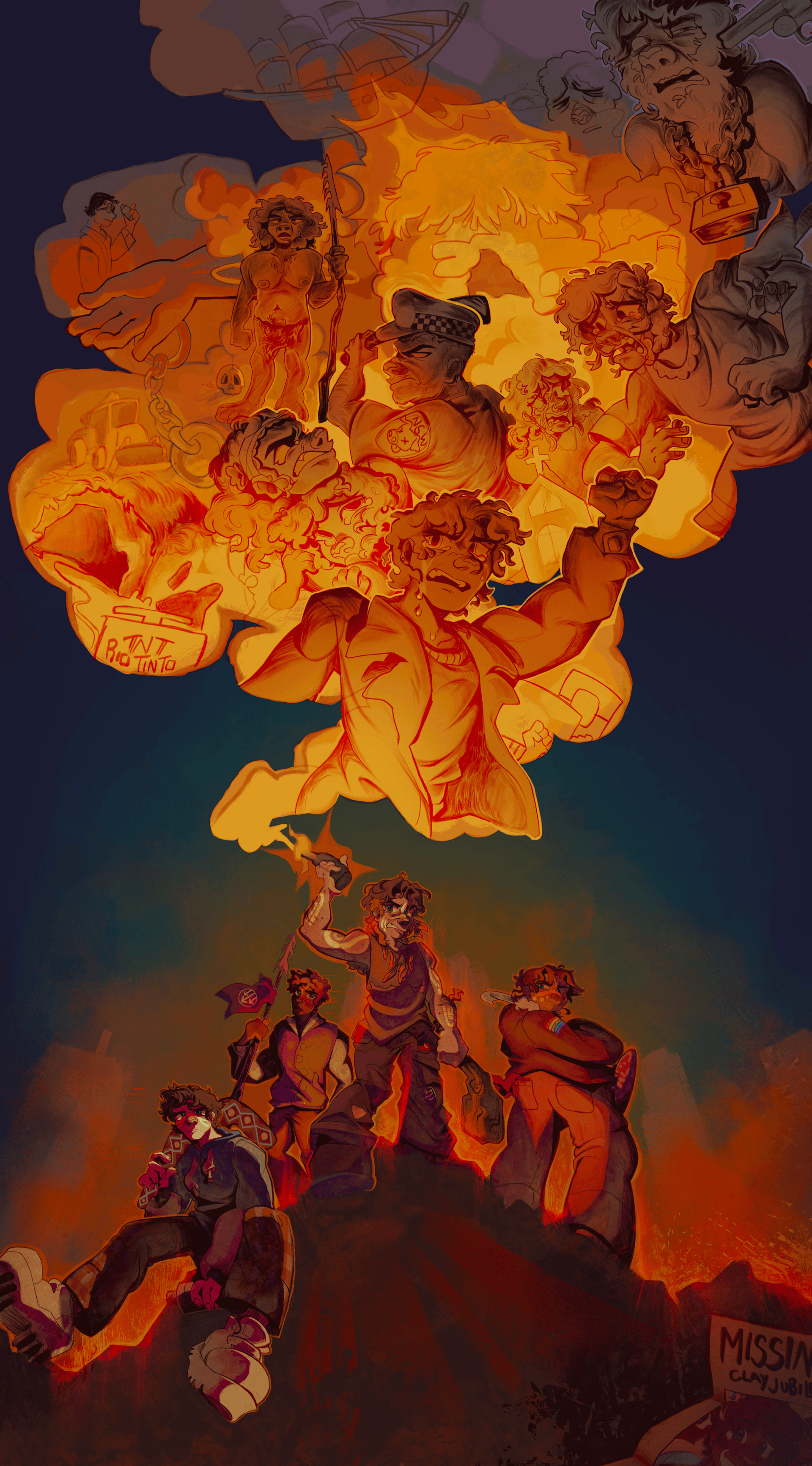 Educational activism illustration about the Australian Voice Referendum by Aria J Kitchener